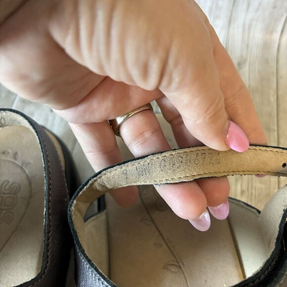 SAS Womens NUDU Dusk Copper Pewter Metallic Leather Slingback Sandals Sz 9 WW - Picture 8 of 8